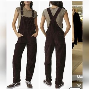 Free people brown corduroy overalls